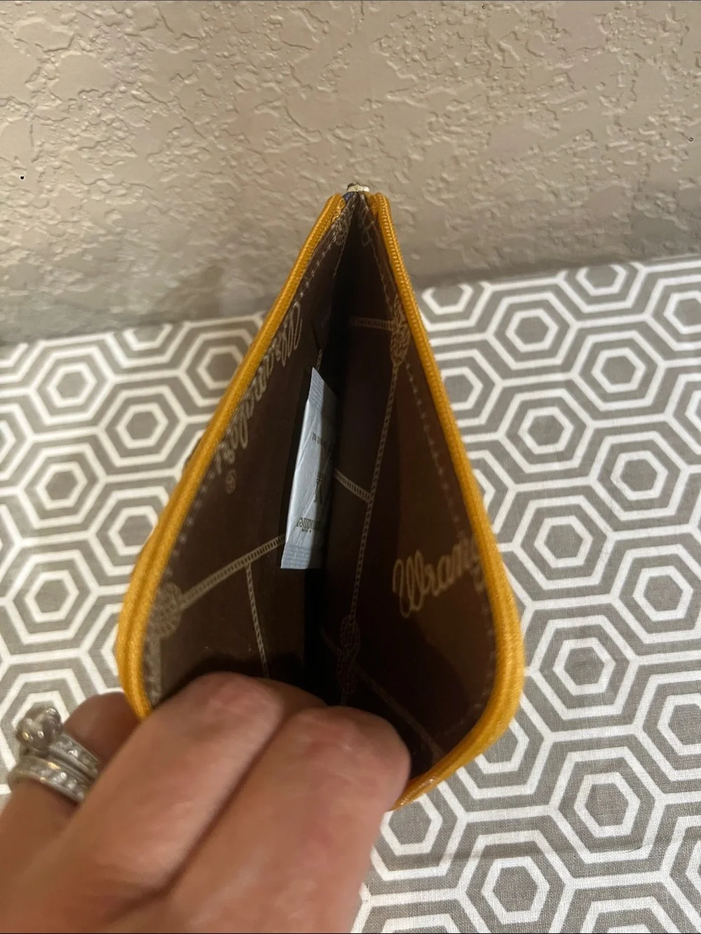 Wrangler Mustard & Navy Embroidered Card Wallet